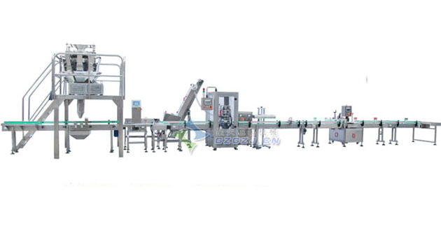 颗粒称重灌装旋盖贴标生产线